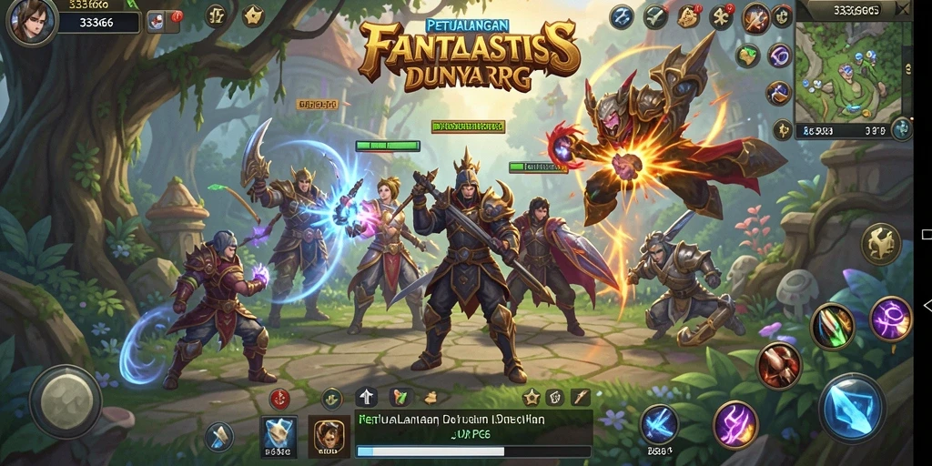 Tangkapan layar menunjukkan aksi RPG yang mendebarkan dan karakter yang dinamis.