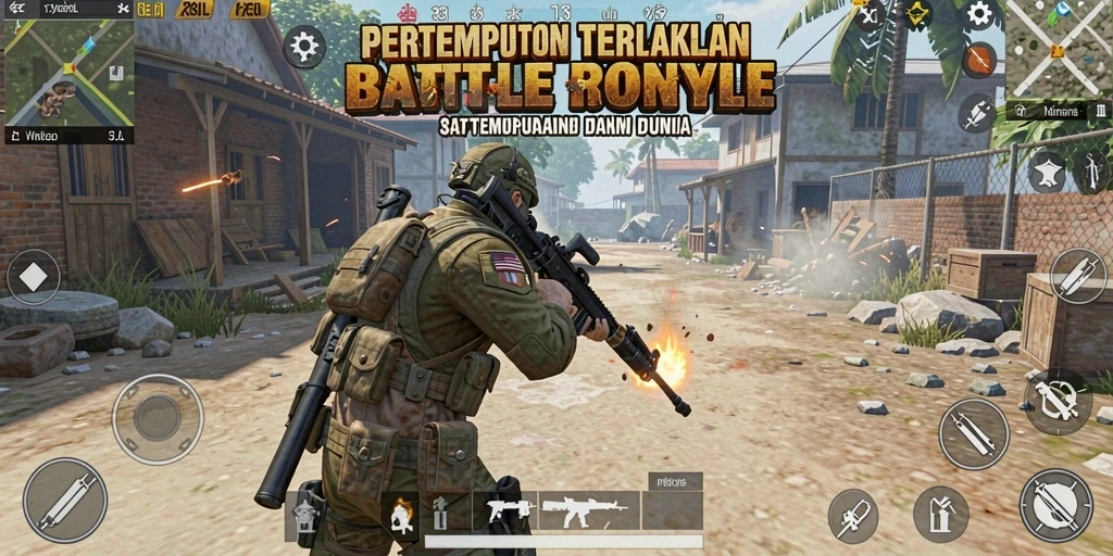 Screenshot 33L yang menampilkan aksi pertempuran Battle Royale yang intens.