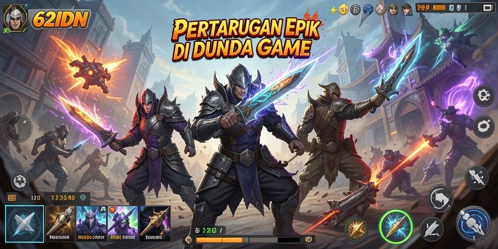 Screenshot yang menampilkan pertarungan mendebarkan di 62IDN.