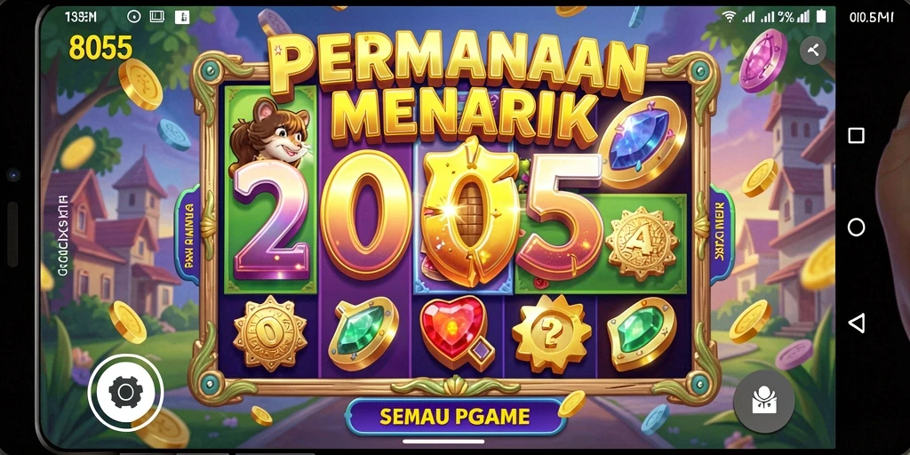 Tampilan menarik dari permainan Slot 8055 yang penuh warna.