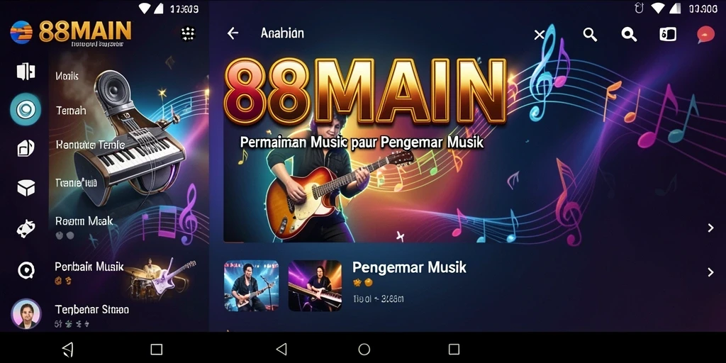 Tampilan gameplay 88MAIN dengan musik yang mengasyikkan.