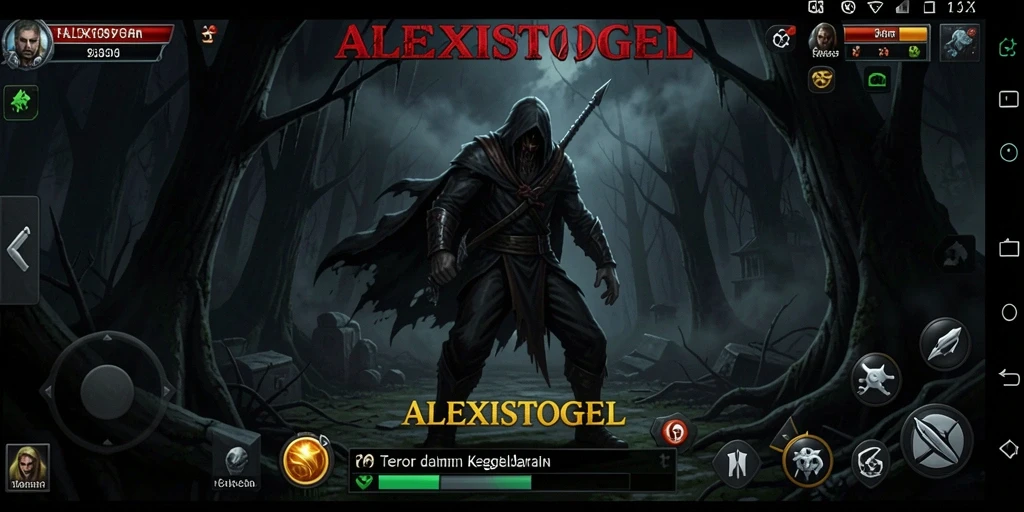 Gameplay menegangkan dalam ALEXISTOGEL yang penuh teror.