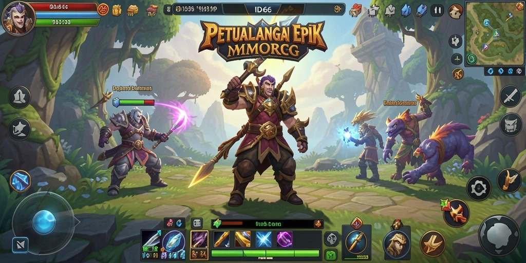 Tampilan gameplay menakjubkan dari ID66 dalam dunia MMORPG.