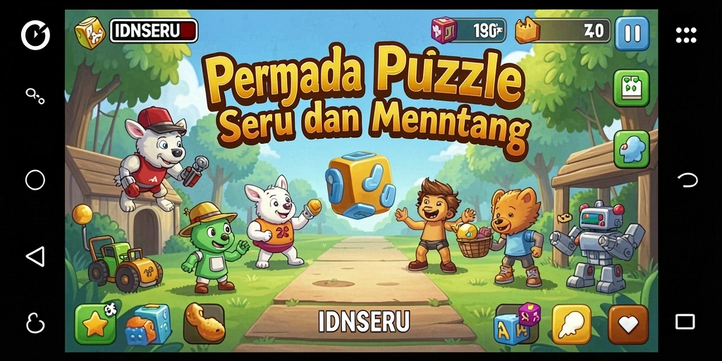 Tampilan gameplay seru dari IDNSERU yang memberikan tantangan Puzzle.