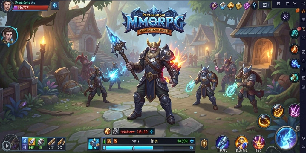 Screenshot dari gameplay <strong>INA777</strong> yang menunjukkan pertarungan seru di dunia MMORPG.