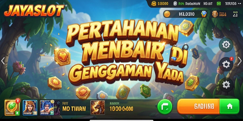 Screenshot gameplay JAYASLOT dengan menara yang kuat dan musuh yang menyerang.