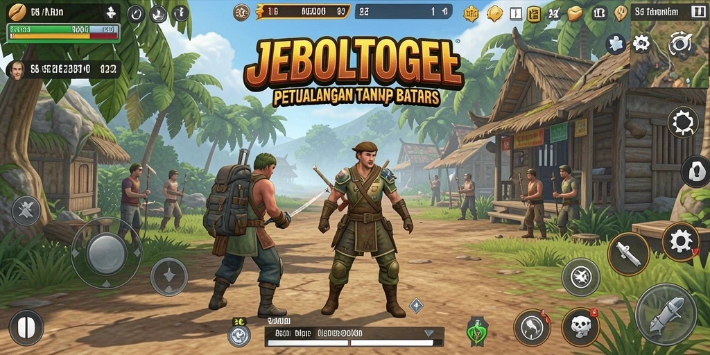 Tangkapan layar gameplay JEBOLTOGEL menunjukkan petualangan mendebarkan di dunia terbuka.