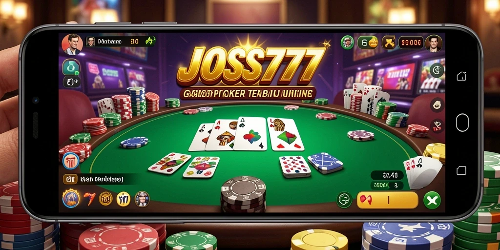 Screenshot JOSS777 menampilkan gameplay Poker yang seru dan interaktif.