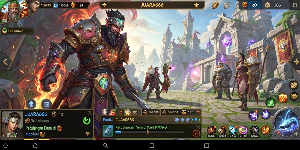 Screenshot JUARA666 menunjukkan pertarungan seru di dunia MMORPG.
