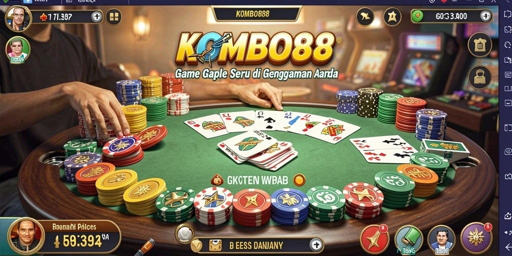 Tampilan gameplay Gaple yang seru dan interaktif di KOMBO88.