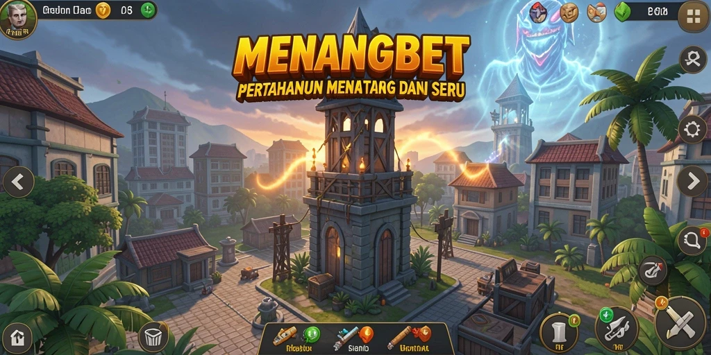 Tampilan gameplay menakjubkan dari MENANGBET di Tower Defense.