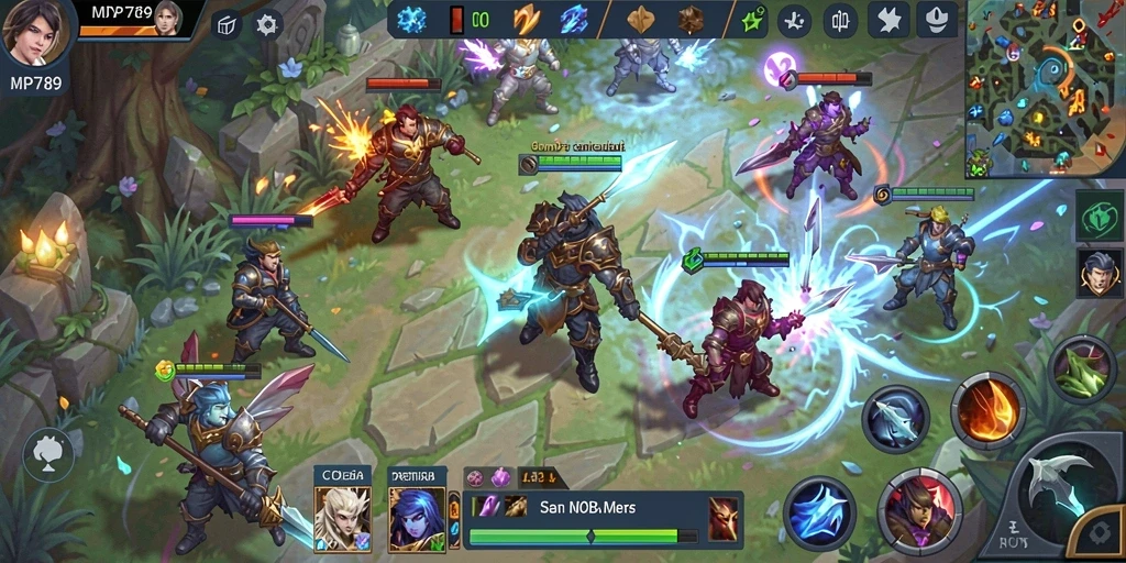 Tampilan gameplay seru dan intens dari game MOBA MVP789.
