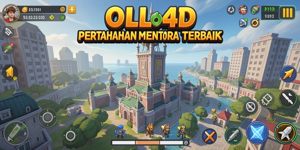 Tangkapan layar dari gameplay OLLO4D yang penuh aksi Tower Defense.