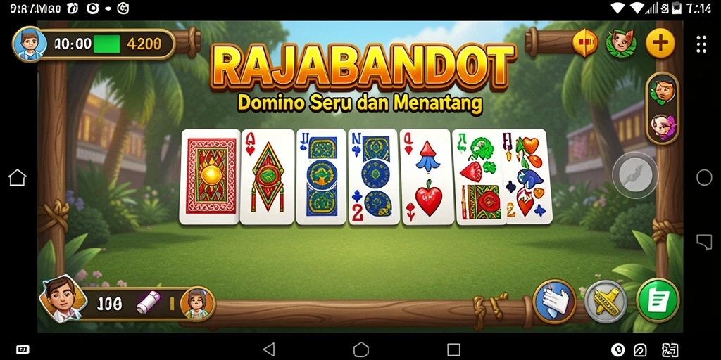 Menampilkan gameplay menarik dari permainan Domino RAJABANDOT.