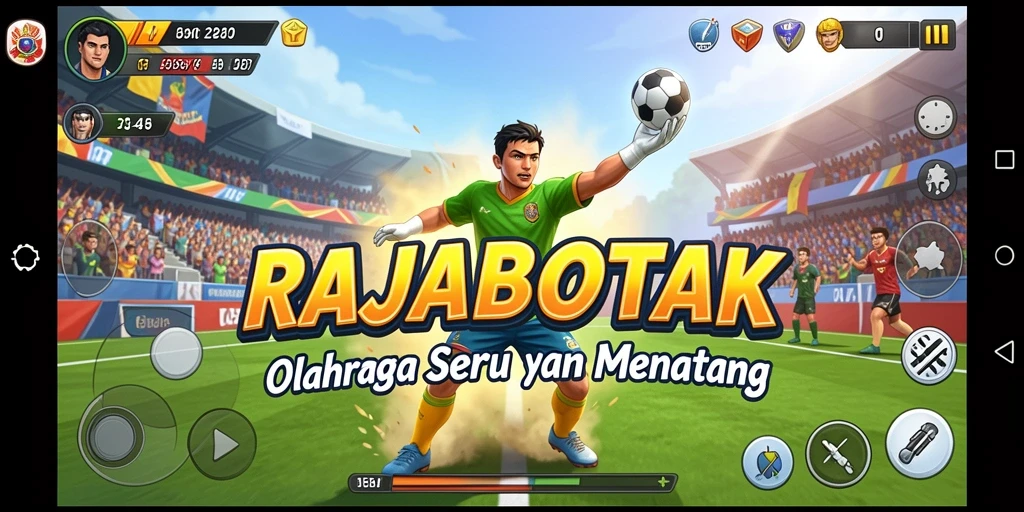 Tampilan seru dari gameplay RAJABOTAK dalam aksi olahraga.