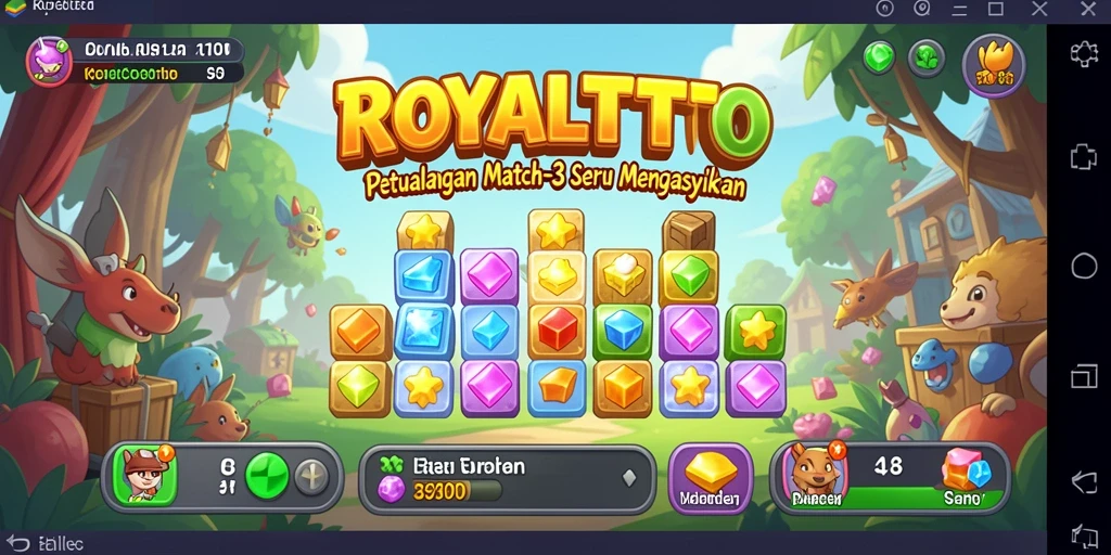 Screenshot gameplay ROYALTOTO yang menampilkan keseruan mencocokkan elemen.