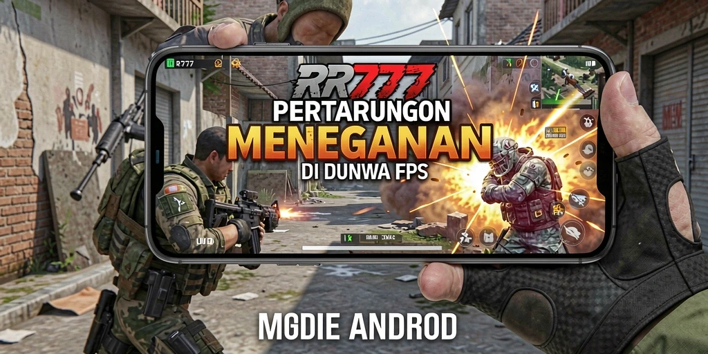 Screenshot menampilkan gameplay intens RR777 dengan aksi tembak-menembak yang mendebarkan.