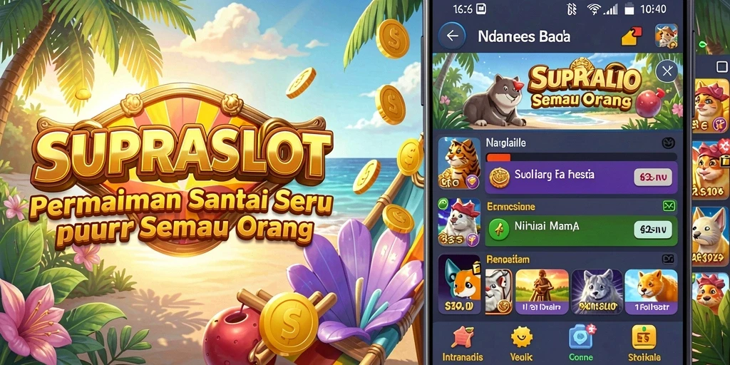 Tampilan interaktif dari <strong>SUPRASLOT</strong> yang menyenangkan dan penuh warna.