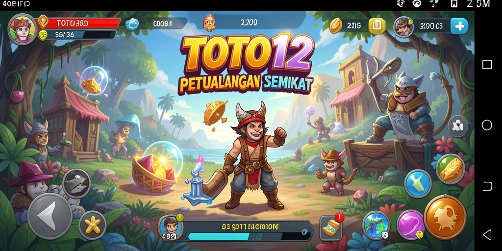 Screenshot utama TOTO12 menampilkan gameplay seru di dunia petualangan.
