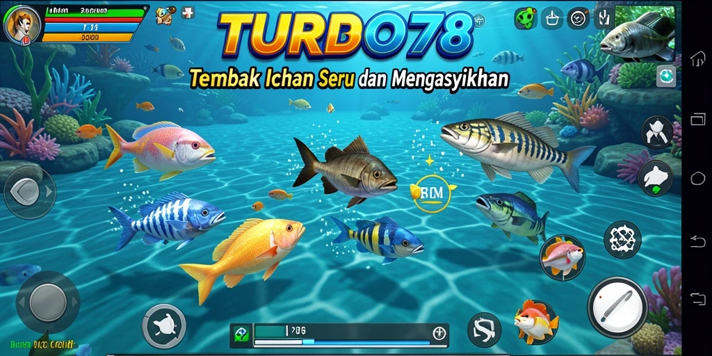 Screenshot TURBO78 menampilkan gameplay seru Tembak Ikan.